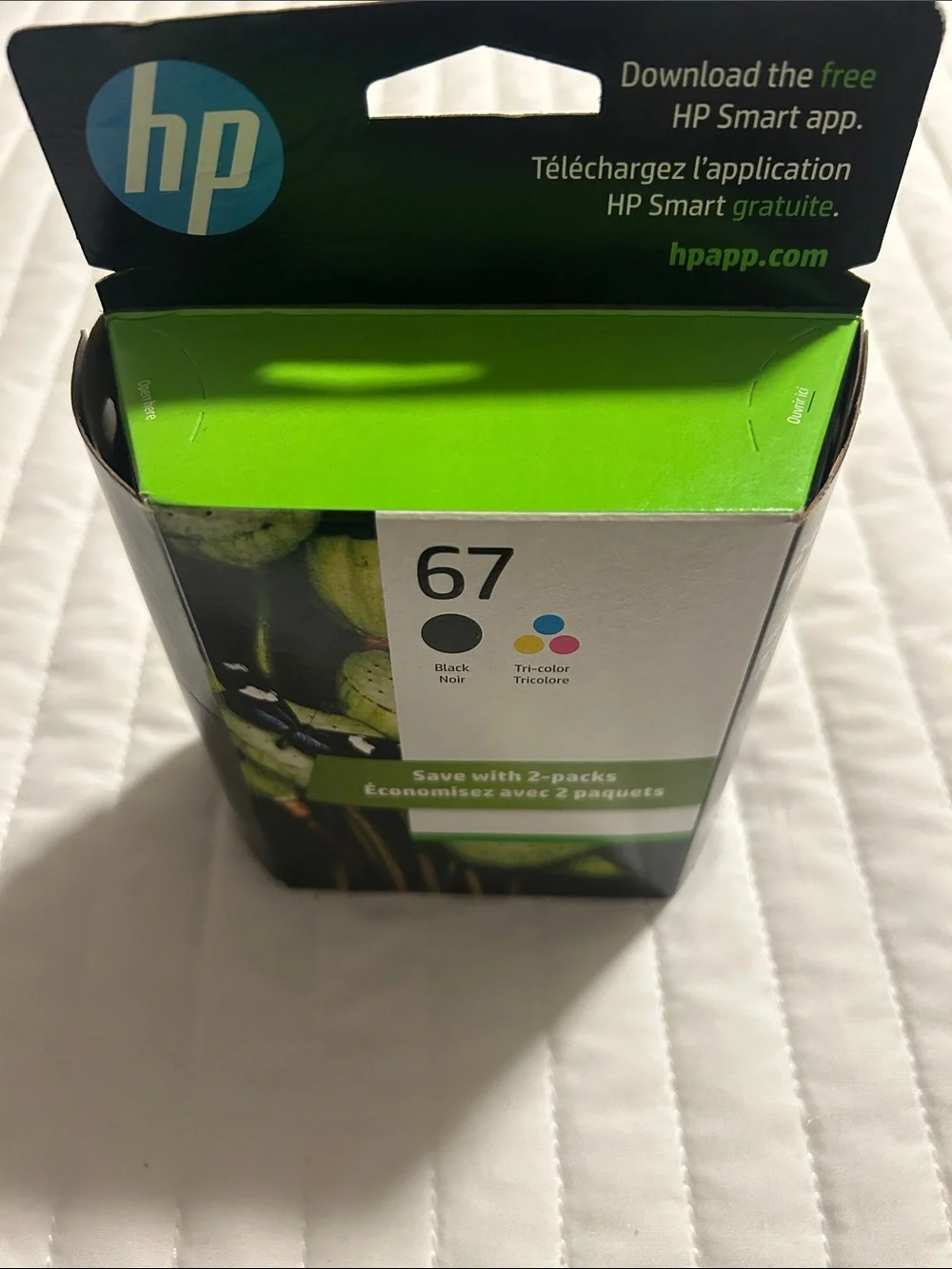 New, Hp 67 Printer Ink, Black and Tri Color, 2-Pack HP Deskjet Ink 67